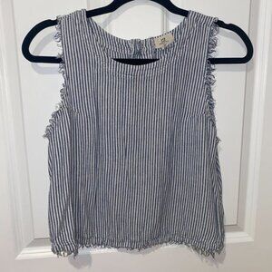 Thread & Supply Blue and White Stripe Crop Top - Size‎ Medium